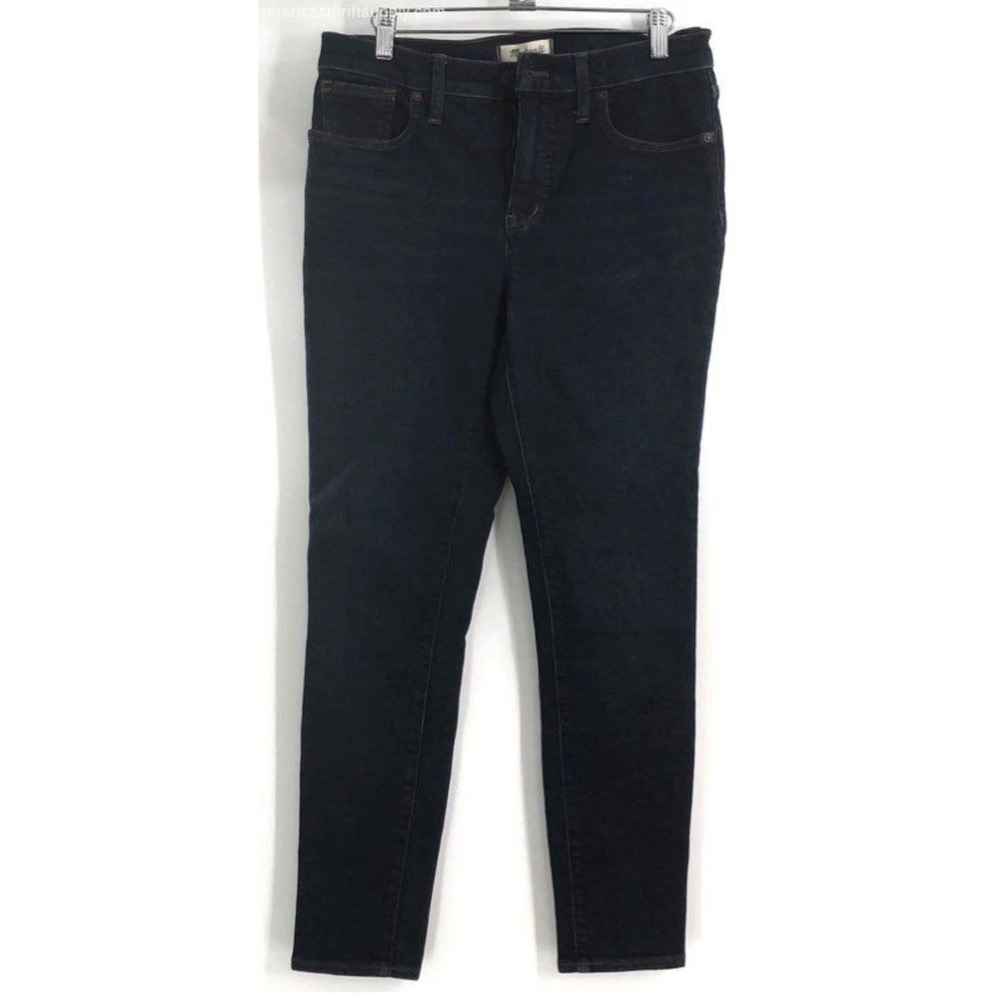 Madewell Jeans 9" Mid-Rise Skinny Crop Blue Button Fly Stretch Denim Size 29